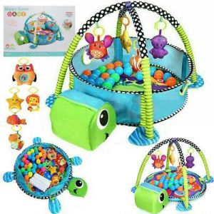 AliShopping  My Baby Turtle Activity Baby Gym Play Floor Mat Ball Pit & Toys Babies Boy Girl Playmat