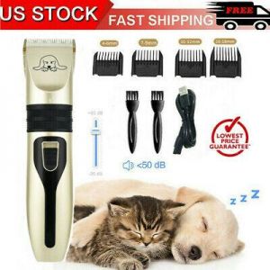 Pet Dog Cat Electric Trimmer Hair Clipper Low Noise Shaver Scissor Grooming Kit