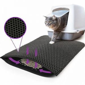 AliShopping  Animals Kitty Cat Litter Mat Trapping Honeycomb Double Layer Design Waterproof 24x15&#039;&#039;
